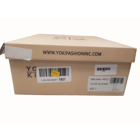 YOKI Women's Duck Rain Boot Black/Beige Style Arko-2 Size 7 - Picture 6 of 6